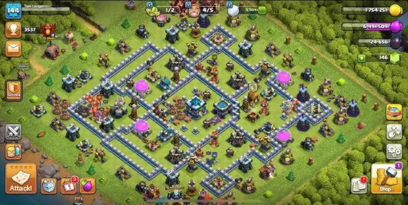 COC202 Maxed Heroes Equipment - Strong TH14 Base Layout - High-Level Troops & Spells 